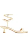 Stuart Weitzman Nudist Metallic Leather Stiletto Wrap Sandals