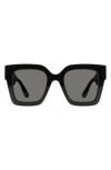 Stuart Weitzman 51mm Polarized Square Sunglasses In Black