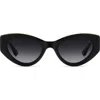 Stuart Weitzman 52mm Cat Eye Sunglasses In Black
