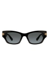 Stuart Weitzman 52mm Gradient Rectangular Sunglasses In Black