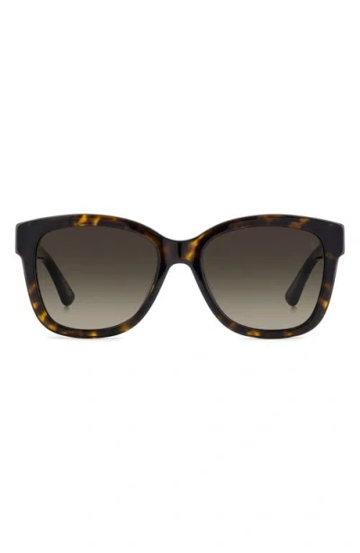 Stuart Weitzman 53mm Gradient Square Sunglasses In Brown