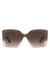 Stuart Weitzman 53mm Gradient Square Sunglasses In Brown