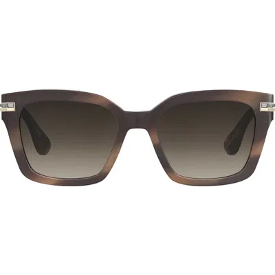 Stuart Weitzman 54mm Gradient Polarized Square Sunglasses In Brown