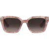 Stuart Weitzman 54mm Gradient Polarized Square Sunglasses In Pink