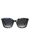 Stuart Weitzman 54mm Rectangular Sunglasses In Blue Havana/dark Grey Sf