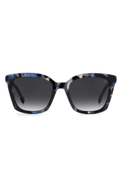 Stuart Weitzman 54mm Rectangular Sunglasses In Blue Havana/dark Grey Sf