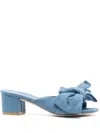 Stuart Weitzman 55mm Leather Mules In Blau
