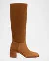 Stuart Weitzman 55mm Finn Suede Knee-high Boots In Brown