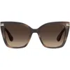 Stuart Weitzman 54mm Gradient Polarized Square Sunglasses In Brown