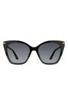Stuart Weitzman 57mm Gradient Butterfly Sunglasses In Black