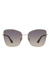 Stuart Weitzman 58mm Gradient Butterfly Sunglasses In Metallic