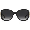 Stuart Weitzman 58mm Polarized Gradient Square Sunglasses In Black