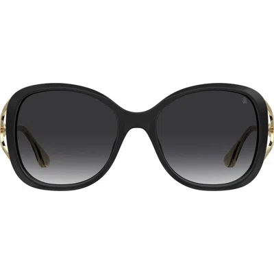 Stuart Weitzman 58mm Polarized Gradient Square Sunglasses In Black