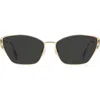 Stuart Weitzman 59mm Cat Eye Sunglasses In Black