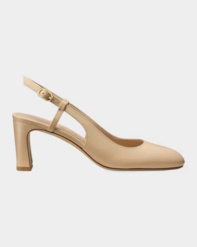 Stuart Weitzman 60mm Babette Leather Slingback Pumps In Nude
