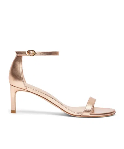 STUART WEITZMAN 60MM NUNAKEDSTRAIGHT METALLIC-EFFECT SANDALS