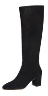 Stuart Weitzman Sofia Zip 75 Suede Knee-high Boot In Black
