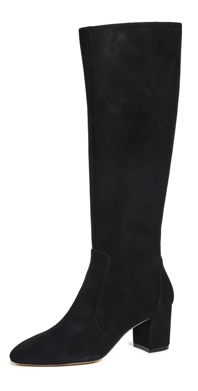Stuart Weitzman Sofia Zip 75 Suede Knee-high Boot In Black