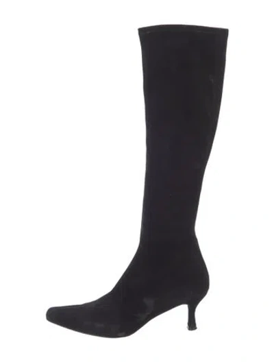 Pre-owned Stuart Weitzman 69213 Suede Boots In Black