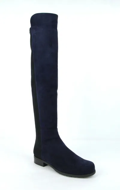 Pre-owned Stuart Weitzman $695  5050 Nice Blue Suede Knee Boot With Elastic Back