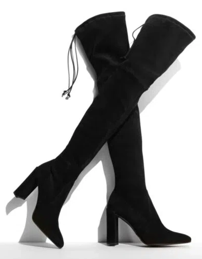 Pre-owned Stuart Weitzman $698  Highchamp Women's Over The Knee Black Suedeboots 7.5