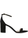 Stuart Weitzman 70mm Ankle-strap Block-heel Sandals In Black