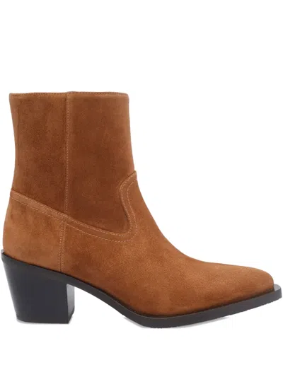 Stuart Weitzman Suede Block Heel Ankle Boots In Multi