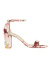 Stuart Weitzman 70mm Nearly Floral-print Jacquard Sandals In White