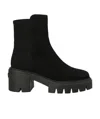 Stuart Weitzman 70mm Suede Block-heel Boots In Black