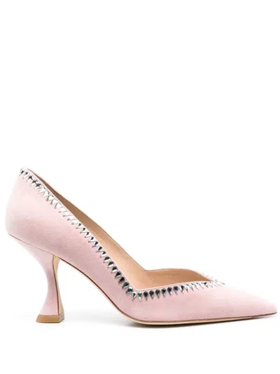 STUART WEITZMAN 70MM SUEDE CRYSTAL-EMBELLISHED PUMPS