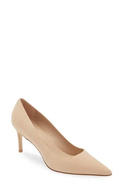 Stuart Weitzman 75 Pointed Toe Pump In Adobe