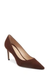 Stuart Weitzman 75 Pointed Toe Pump In Walnut