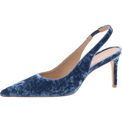 Stuart Weitzman 75 Womens Covered Heel Velvet Slingback Heels