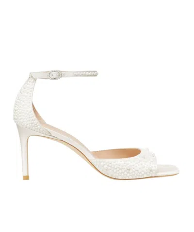 Stuart Weitzman 75mm Bliss Pearls Sandals In White