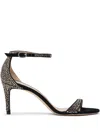 Stuart Weitzman 75mm Nudist Shine Sandals In Black