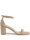 Stuart Weitzman Nudistcurve Suede Sandals In Pink