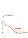 Stuart Weitzman Open-toe Beige Sandals With Delicate Ankle Strap In Nude