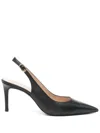 Stuart Weitzman Linsi Pointed Toe Slingback Pump In Black