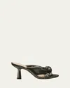 Stuart Weitzman 75mm Soplaya Leather Noir Mule Sandals In Black