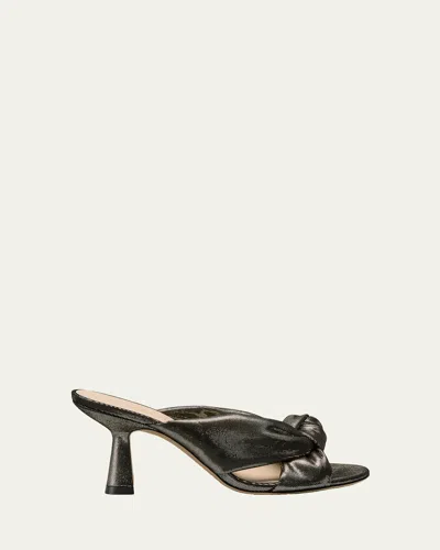 Stuart Weitzman 75mm Soplaya Leather Noir Mule Sandals In Black