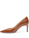 Stuart Weitzman 75mm Stuart Power 75 Pointed-toe Leather Pumps In Brown