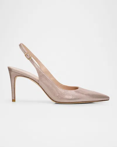 Stuart Weitzman 75mm Stuart Power Leather Noir Slingback Pumps In Pink