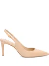 Stuart Weitzman 75mm Stuart Power Pointed-toe Pumps In Neutral