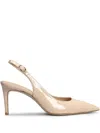 Stuart Weitzman Stuart Power Slgbk 7 Pumps In Beige Patent Leather In Nude