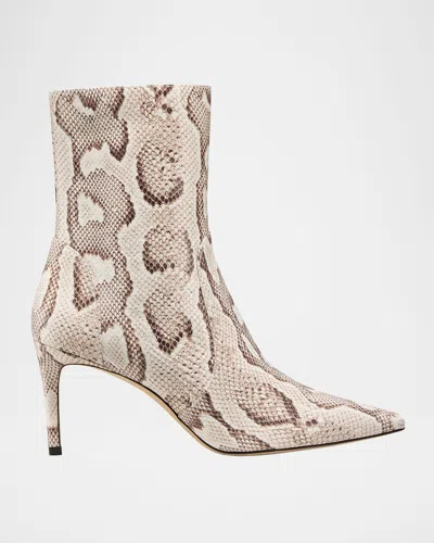 STUART WEITZMAN 75MM STUART POWER SNAKE-EMBOSSED LEATHER BOOTIES