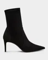 Stuart Weitzman Black Ankle Boots With Stiletto Heel And Zip Closure On The Side In Suede Woman In Black