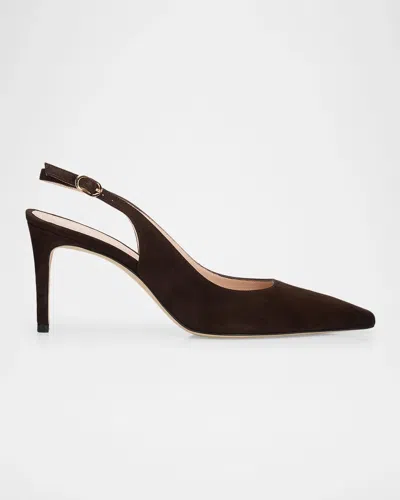 Stuart Weitzman 75mm Stuart Power Suede Slingback Pumps In Animal Print