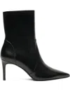 Stuart Weitzman 75mm Stuart Power Zip-detail Pointed-toe Boots In Black