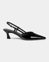 Stuart Weitzman 75mm Vinnie Patent Leather Kitten Slingback Pumps In Multi