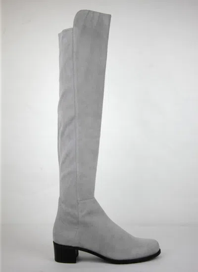 Pre-owned Stuart Weitzman $765  Gray Suede Allserve Over-the-knee Boot